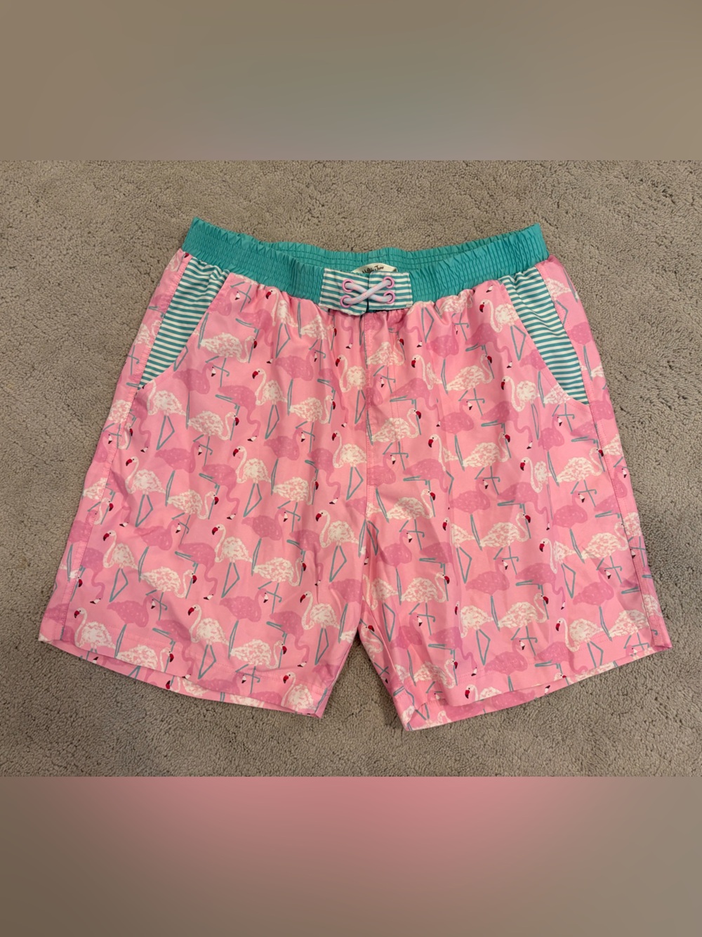 Matilda Jane Pink Flamingo Swim Shorts Trunks Men’s Size Large Pink